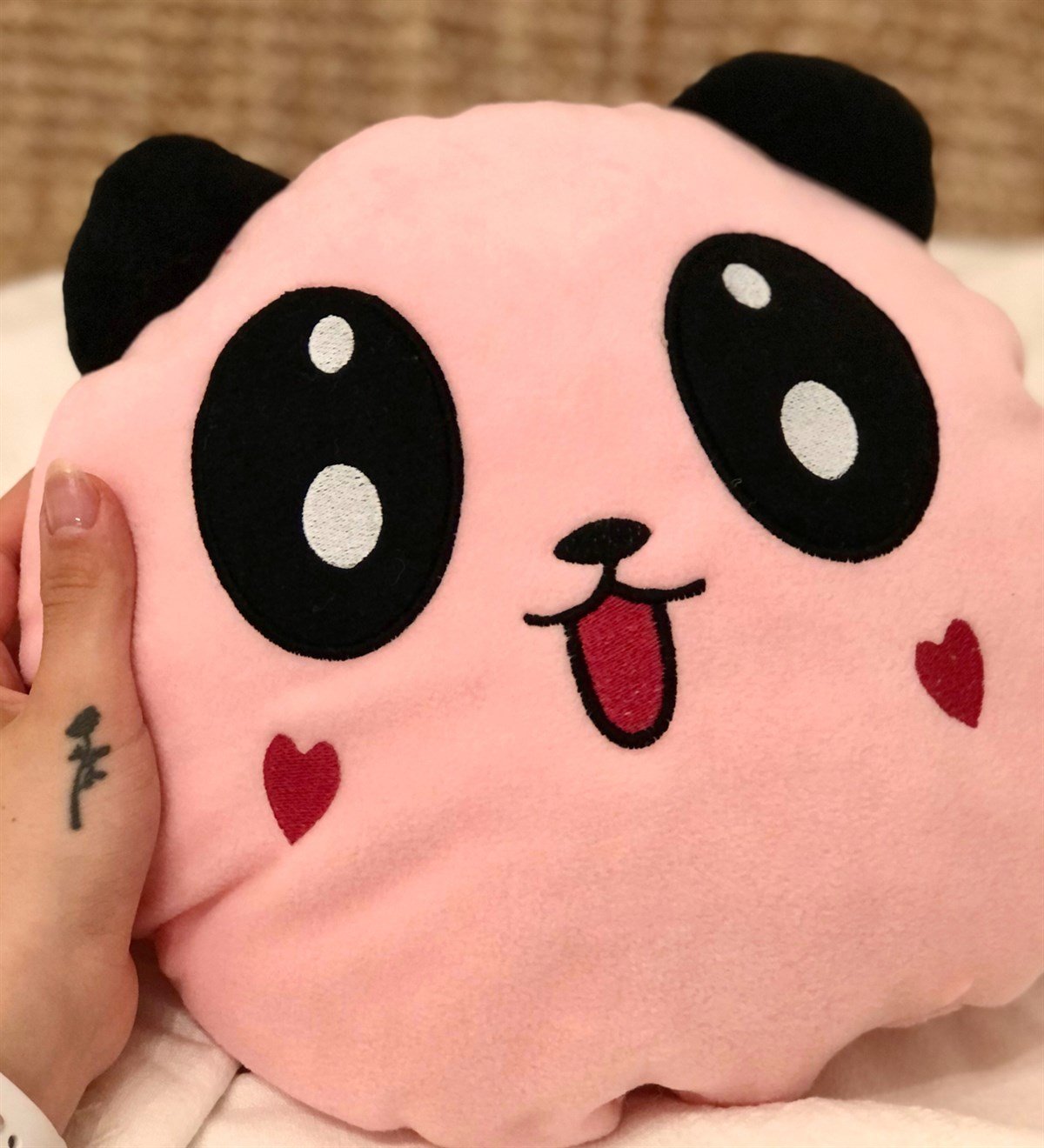 Pembe Peluş Panda Tasarımlı Yastık GiftmodaGmy100004
