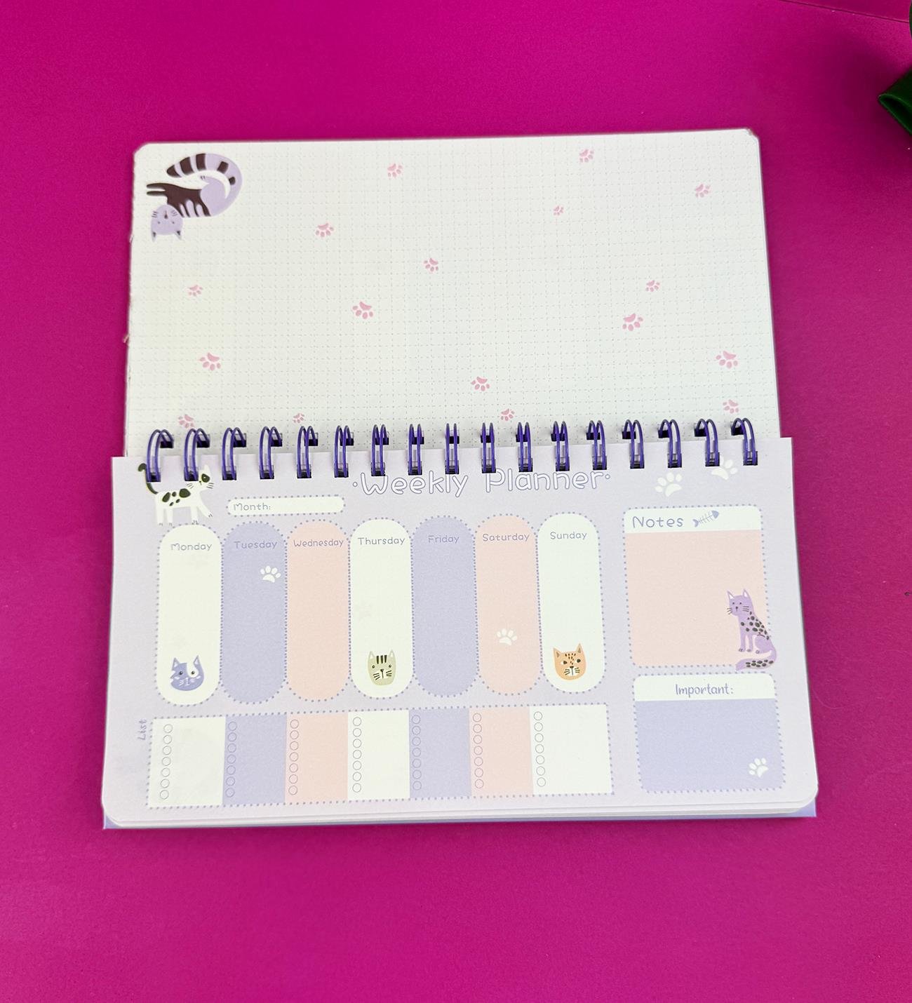 Kedi Desenli Masa Üstü Tarihsiz PlanlayıcıgiftmodaBM-1541