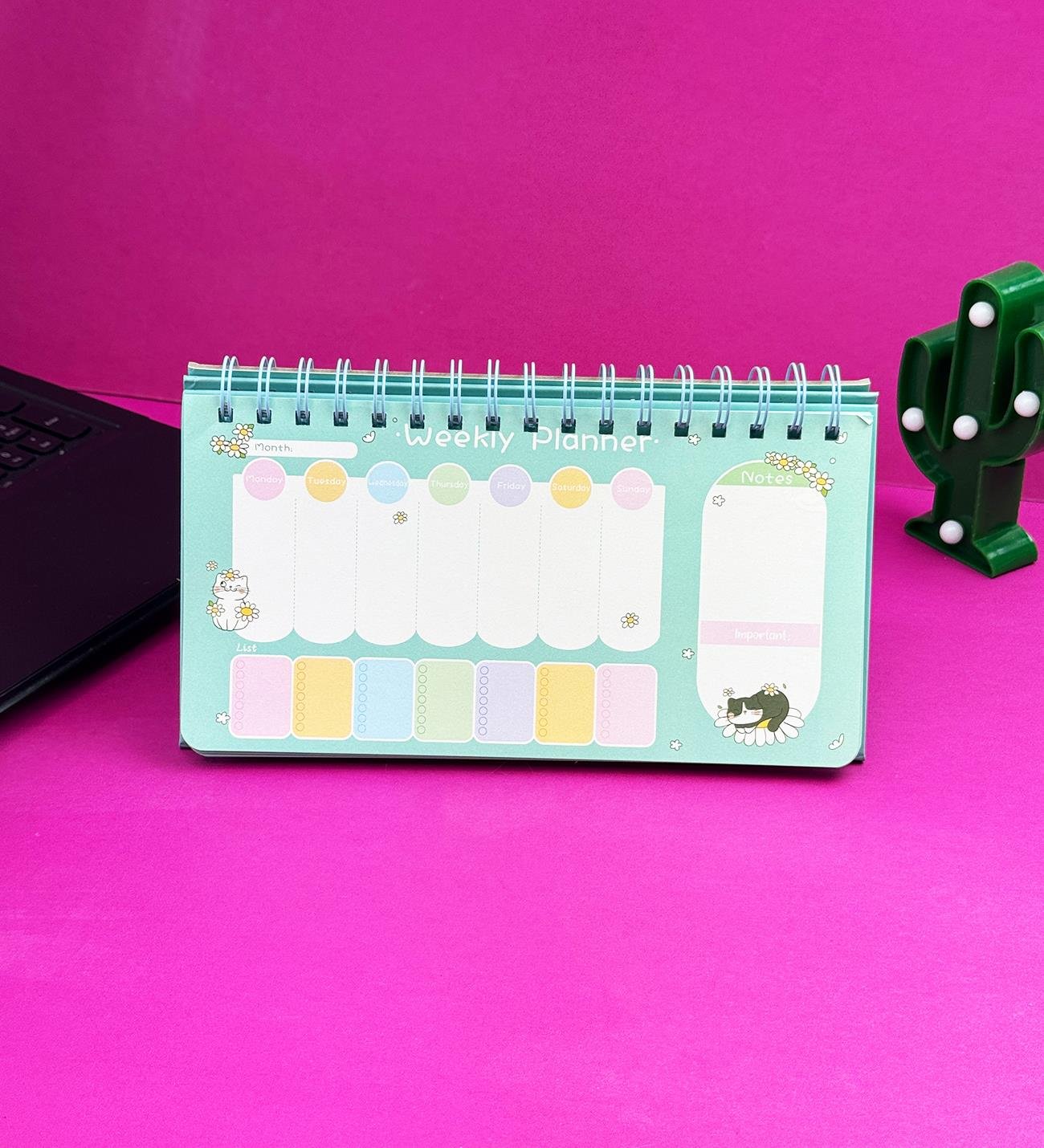 Kedi Desenli Masa Üstü Tarihsiz PlanlayıcıgiftmodaBM-1541