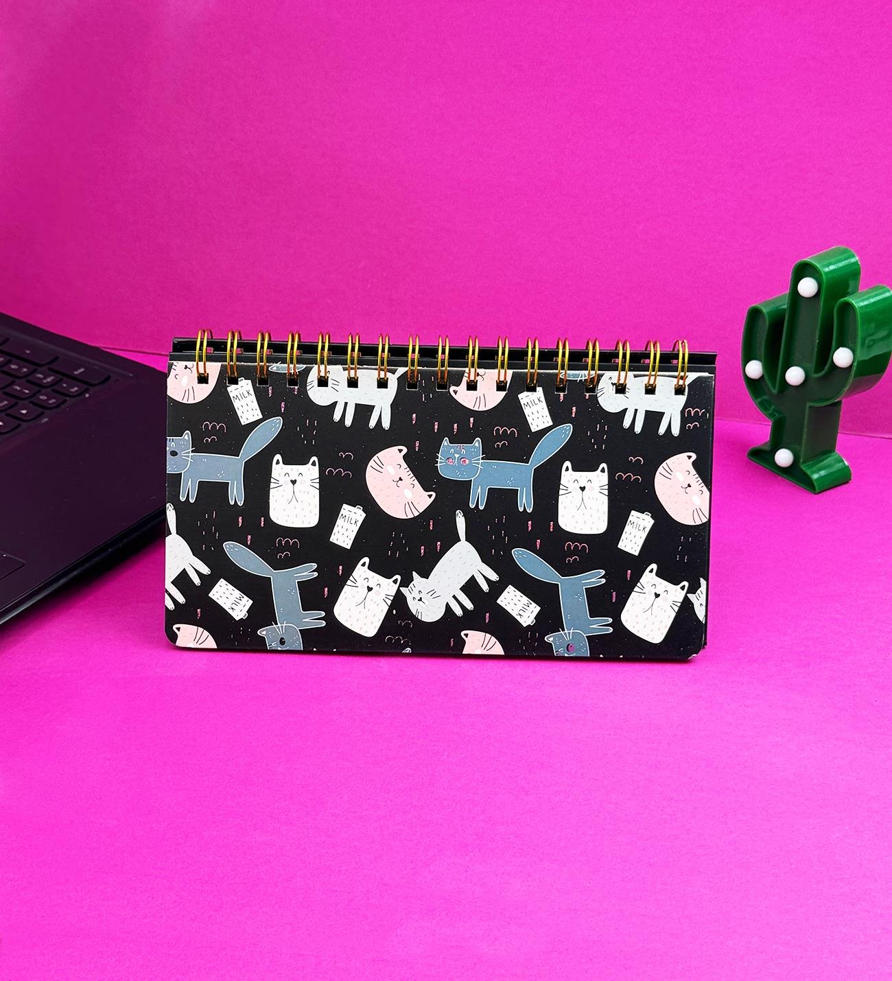 Kedi Desenli Masa Üstü Tarihsiz PlanlayıcıgiftmodaBM-1541