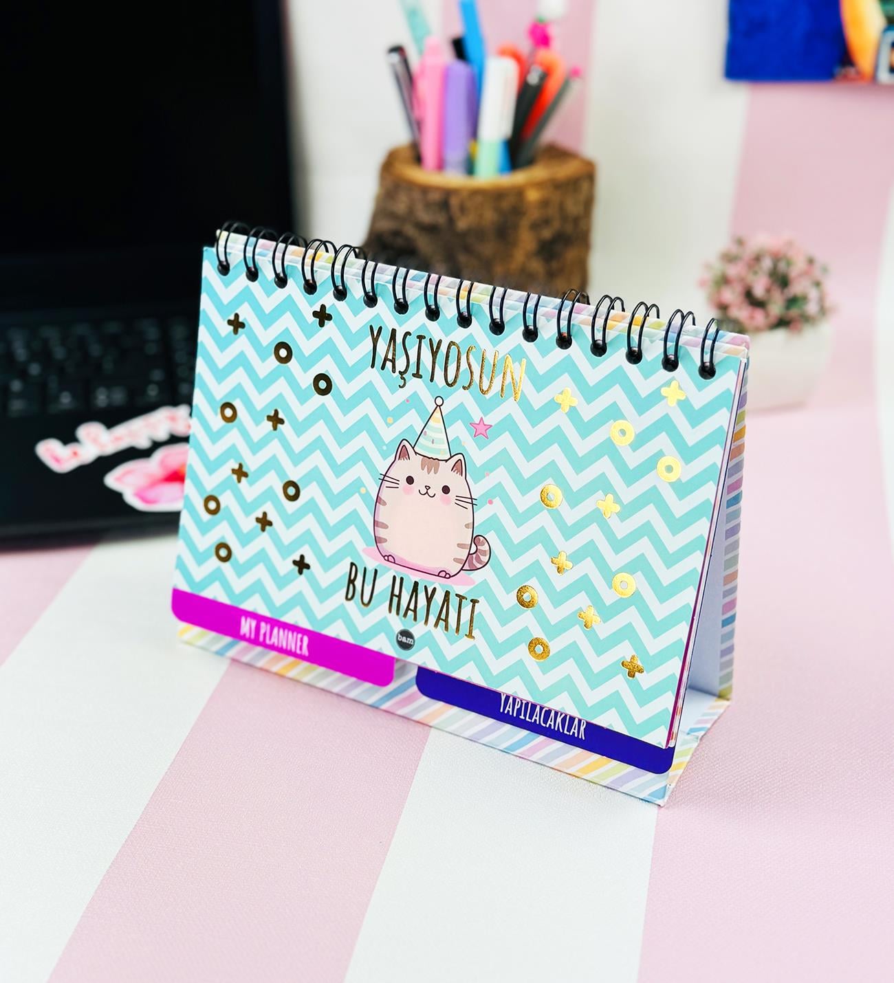 Yeşıyosun Bu Hayatı Tasarımlı Yeni Nesil Masa Üsü Planner 2 Sayfa StickergiftmodaBam-1227-3