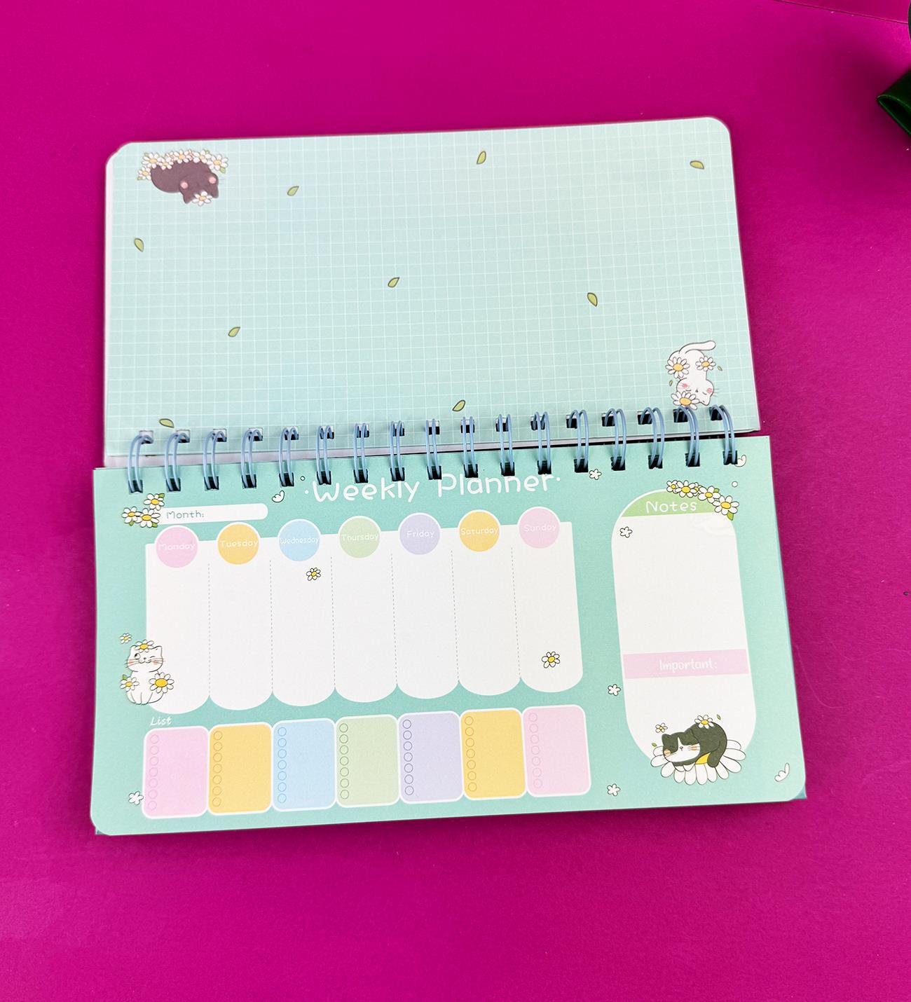 Kedi Desenli Masa Üstü Tarihsiz PlanlayıcıgiftmodaBM-1541