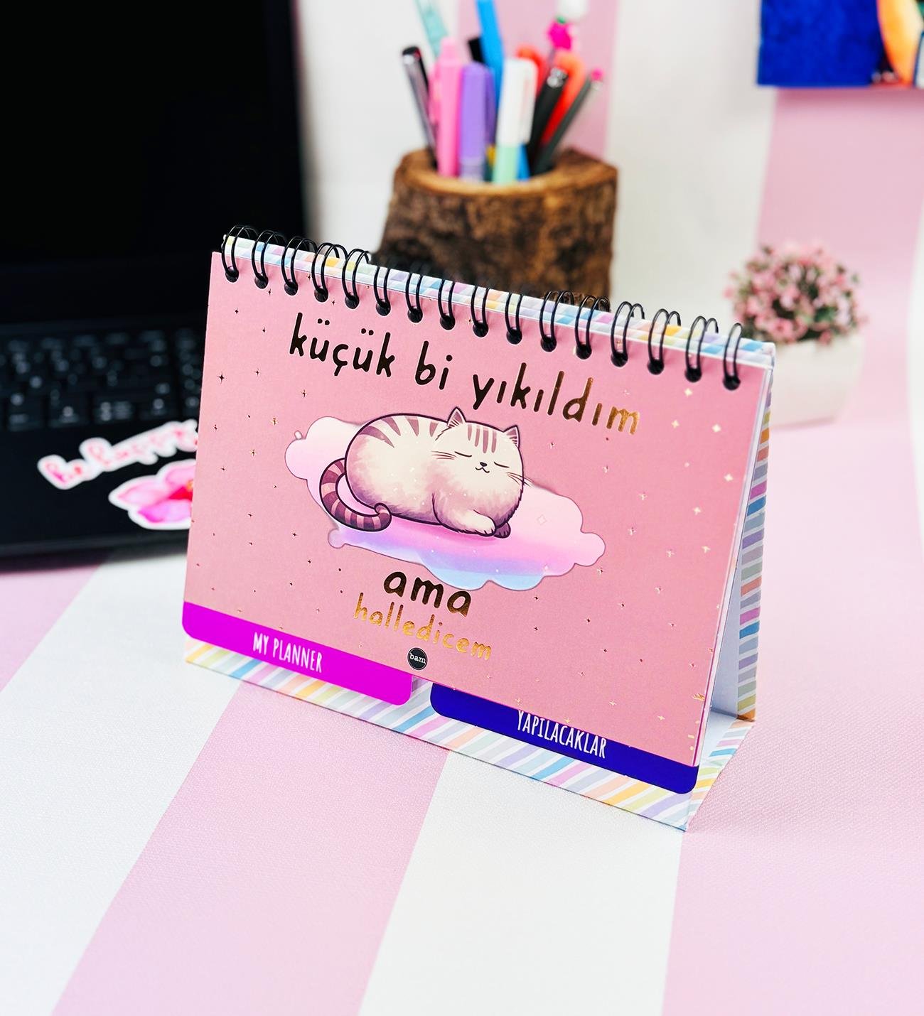 Küçük Bi Yıkıldım V2 Tasarımlı Yeni Nesil Masa Üsü Planner 2 Sayfa StickergiftmodaBam-1227-7