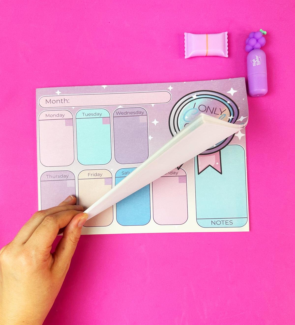 Motto Tasarımlı Klavye Önü Haftalık PlanlayıcıgiftmodaBAM-1031-11