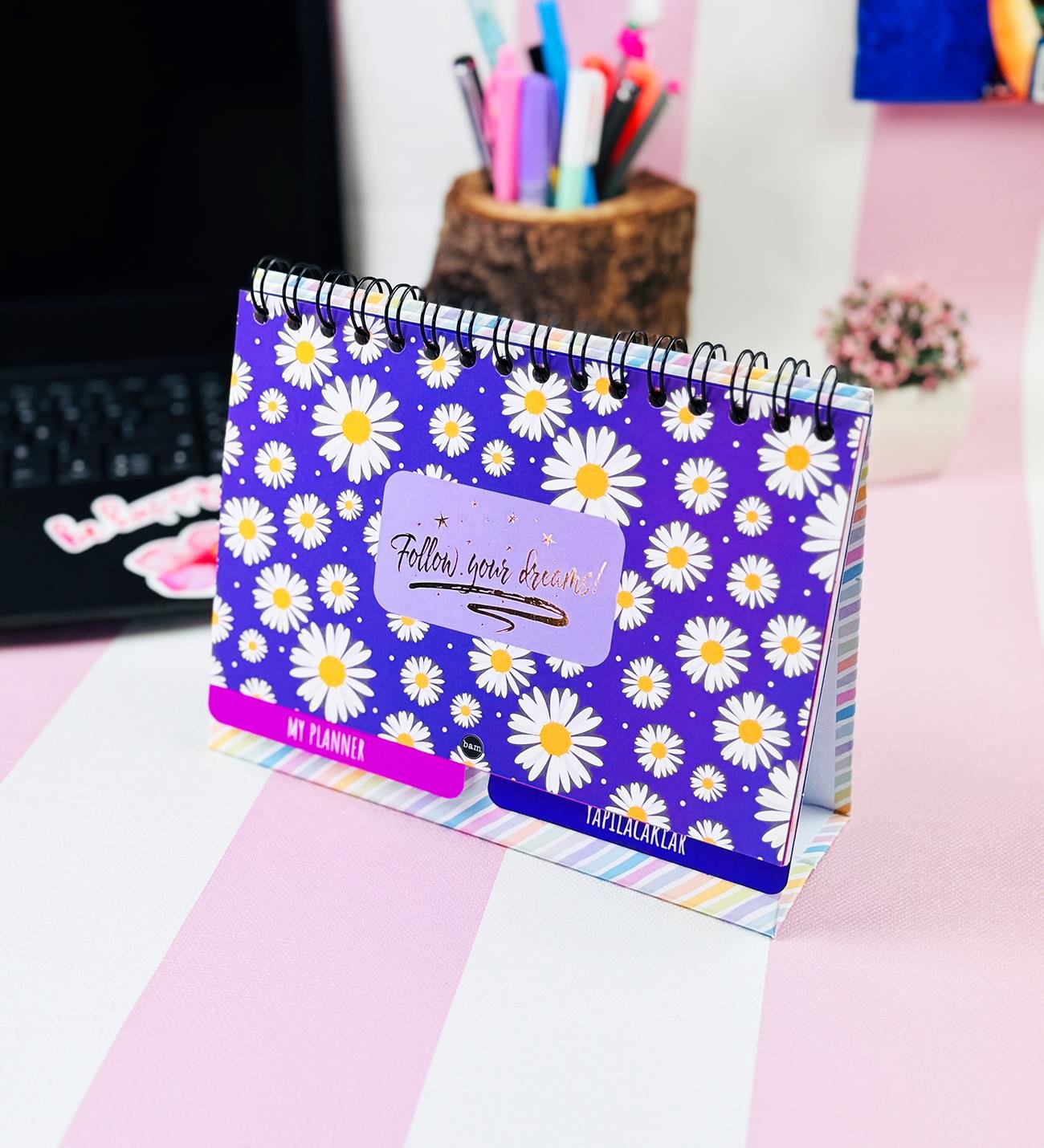 Follow Your Dreams Papatya V2 Tasarımlı Yeni Nesil Masa Üsü Planner 2 Sayfa Sticker giftmodaBam-1227-11