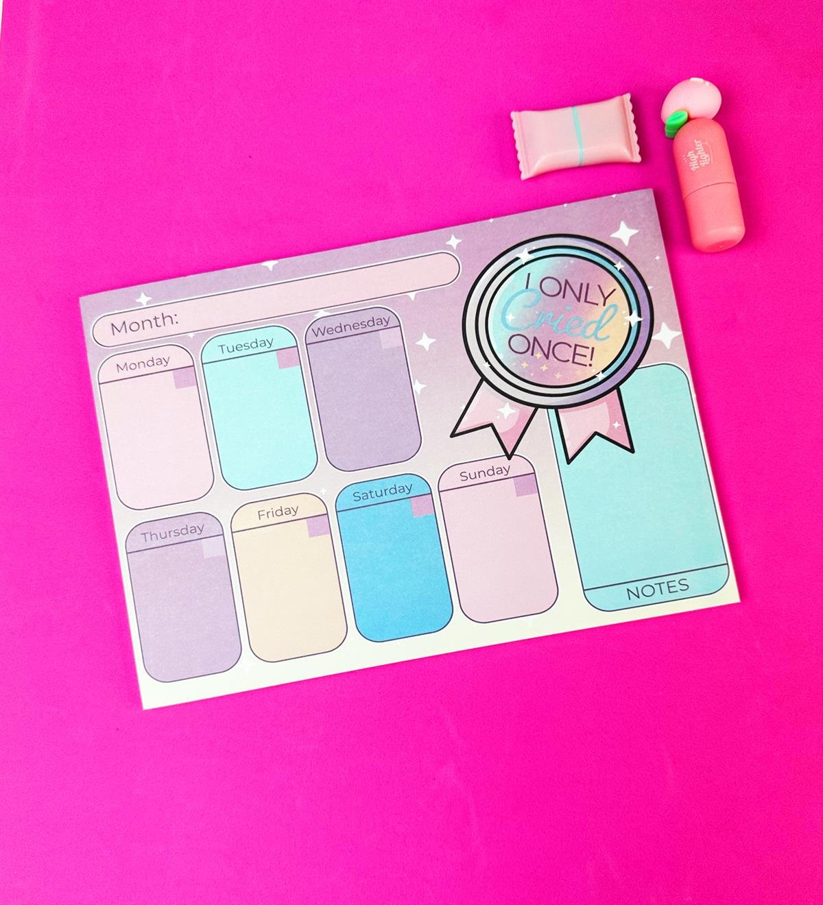 Motto Tasarımlı Klavye Önü Haftalık PlanlayıcıgiftmodaBAM-1031-11