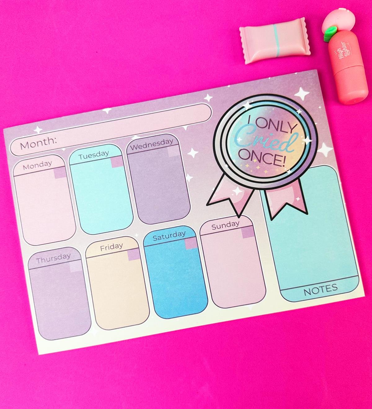 Motto Tasarımlı Klavye Önü Haftalık PlanlayıcıgiftmodaBAM-1031-11