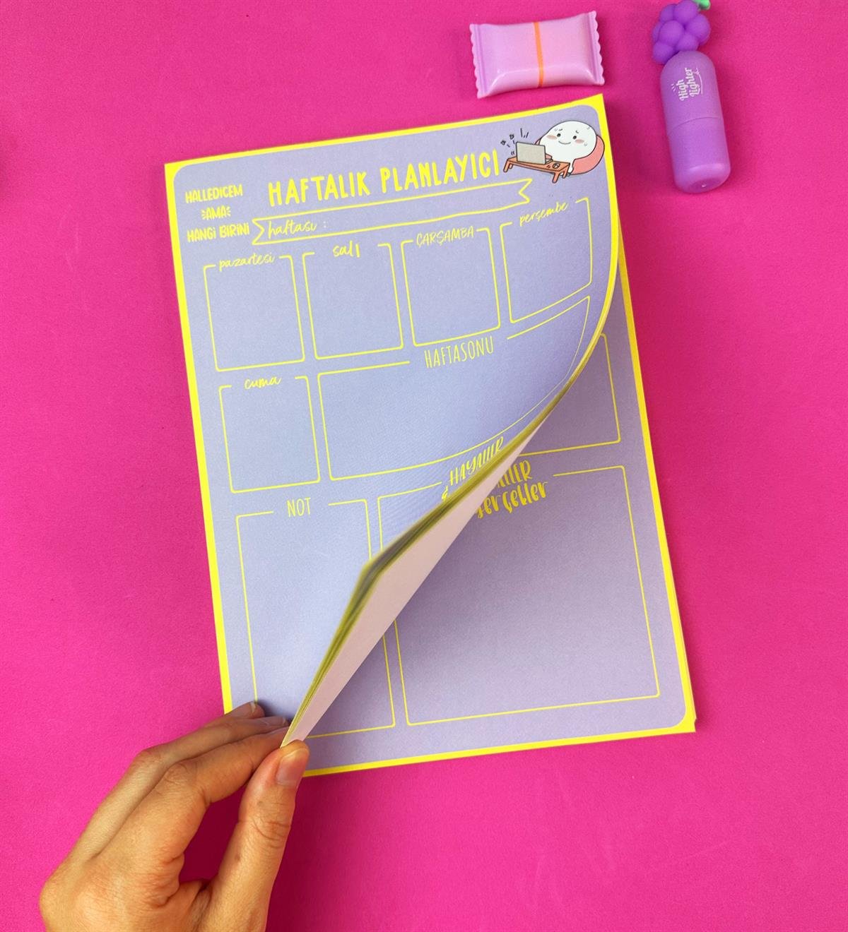 Halledicem Ama Hangi Birini Tasarımlı Klavye Önü Haftalık PlanlayıcıgiftmodaBAM-1031-12	