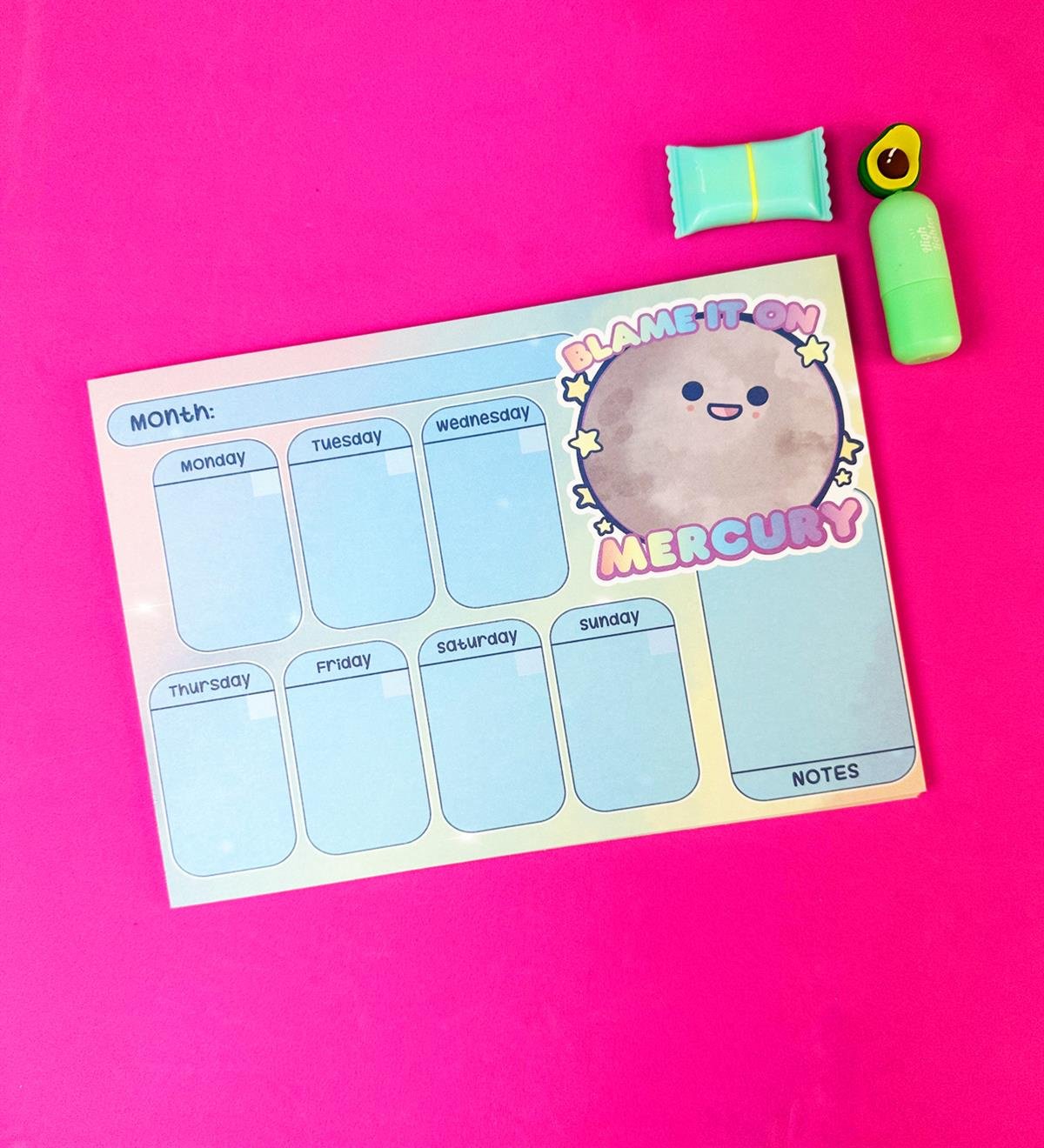 Merkür Tasarımlı Klavye Önü Haftalık PlanlayıcıgiftmodaBAM-1031-8