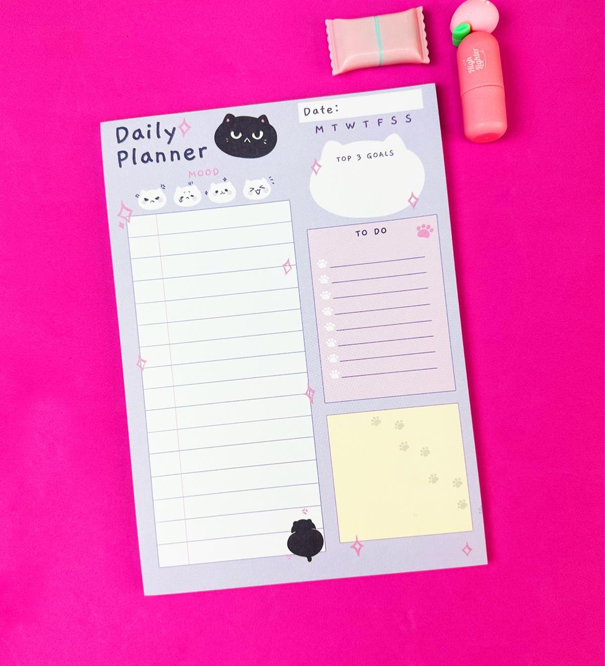 Kedi Mood Tasarımlı Klavye Önü Haftalık PlanlayıcıgiftmodaBAM-1031-4	