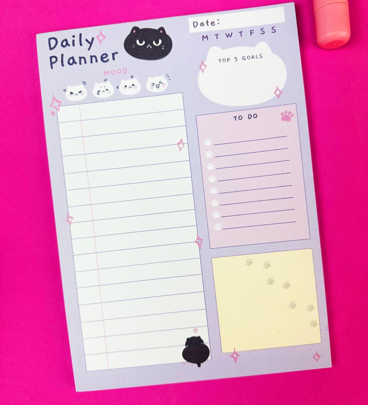 Kedi Mood Tasarımlı Klavye Önü Haftalık PlanlayıcıgiftmodaBAM-1031-4	