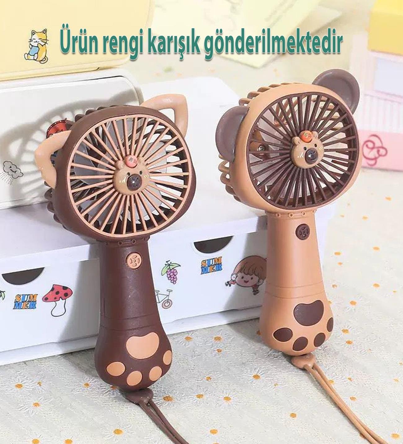 Tek Kademeli Capybara Desenli Şarjlı El FanıgiftmodaLP2251