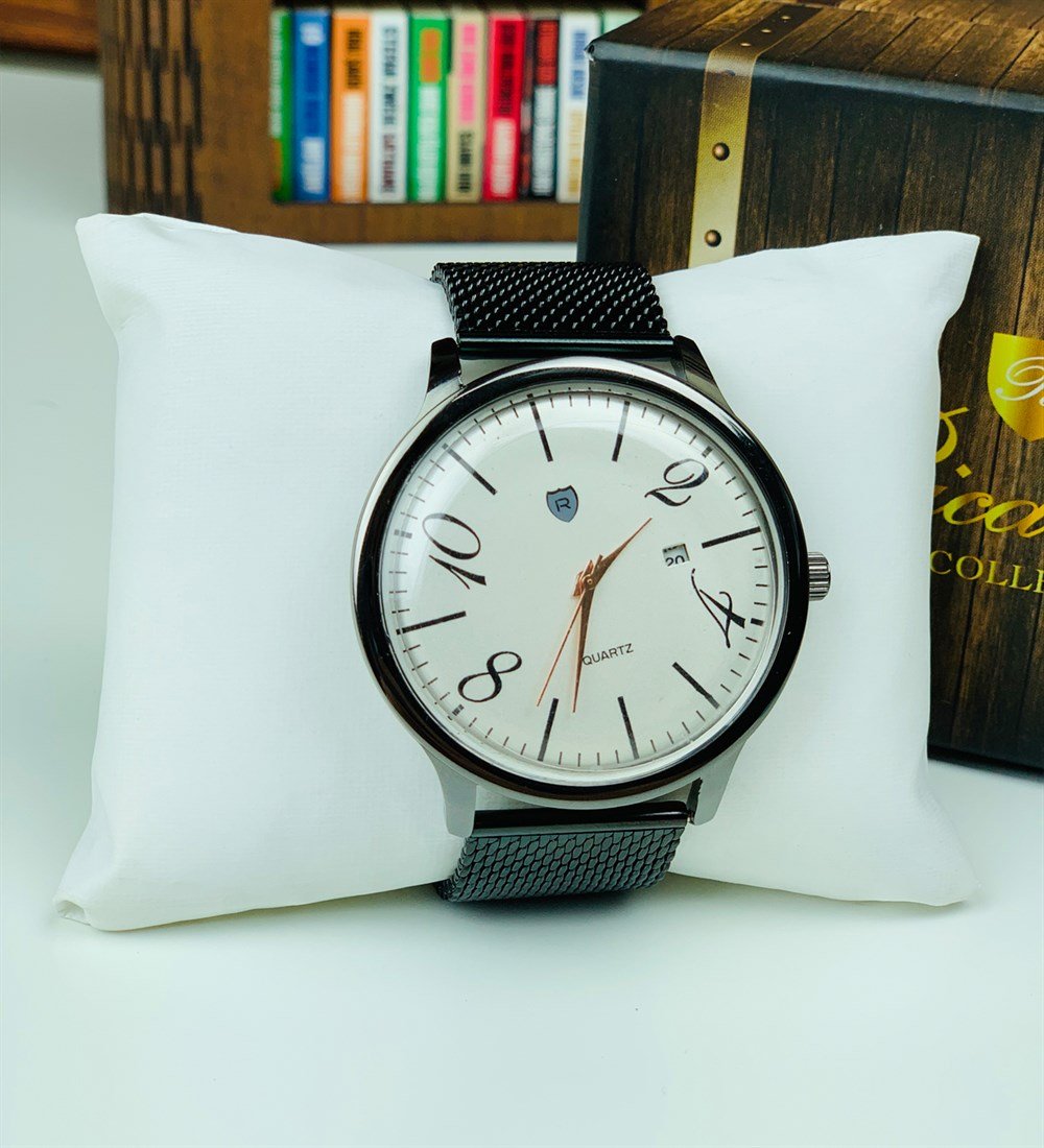 Siyah Hasır Kordon SaatGiftmodaModern-Unisex-Saat