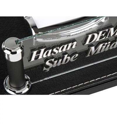 Siyah Kabartma Yazılı Vip Ofis Masa Üstü İsimliği Seti