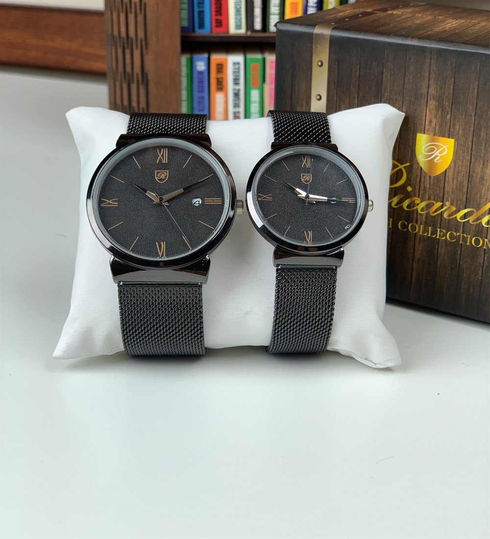 Siyah Kordon Çift Saati GiftmodaSiyah-Kordon-Çift-Saati 