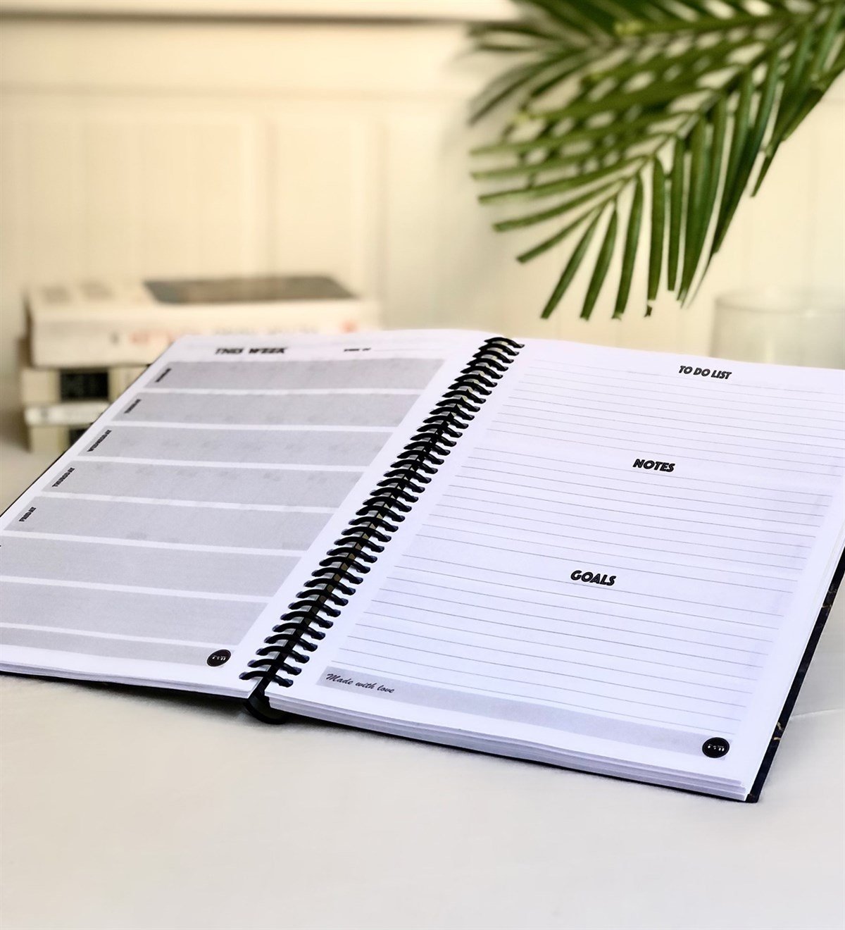 Siyah Mermer Tarihsiz Haftalık PlanlayıcıGiftmodaGmp-013