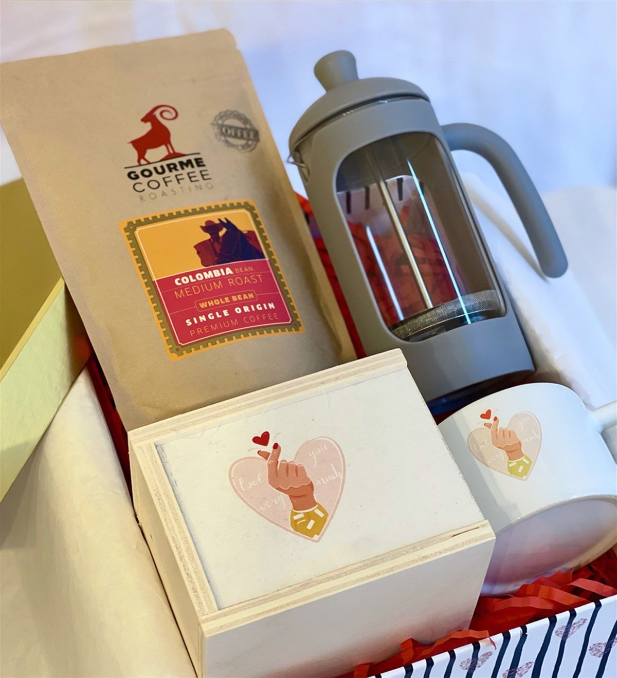 Sonsuz Sevgi French Press & Filtre Kahveli Sevgiliye Hediye SetiGiftmodaGmhs100252