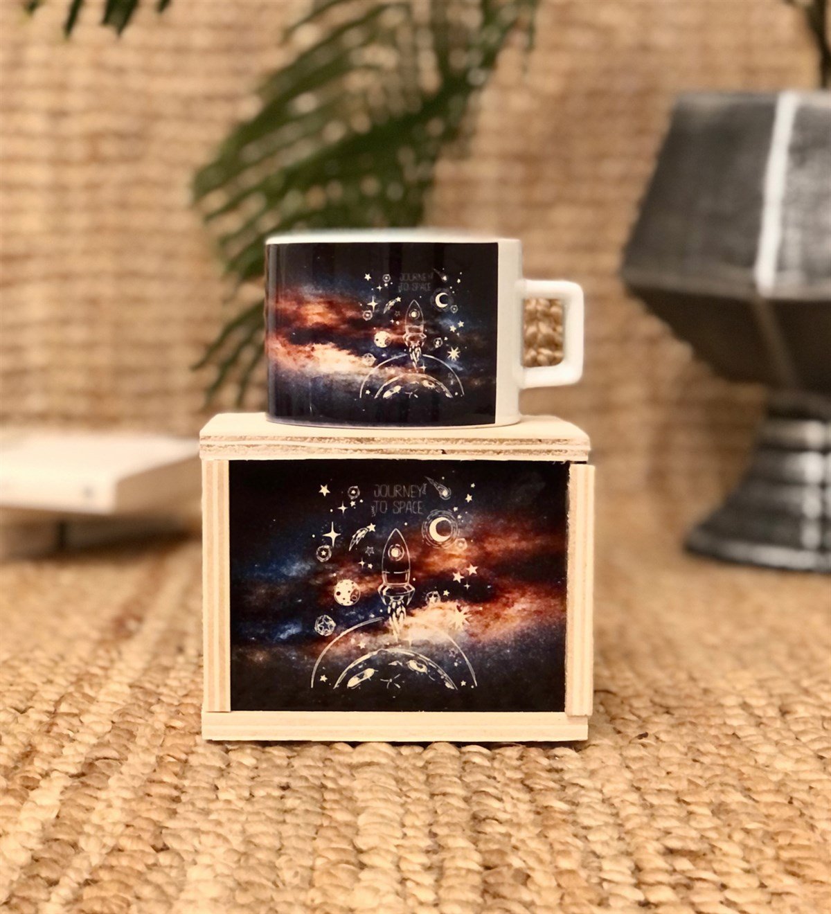 Space Roket Tasarımlı Kutulu Kupa GiftmodaGmkp100017