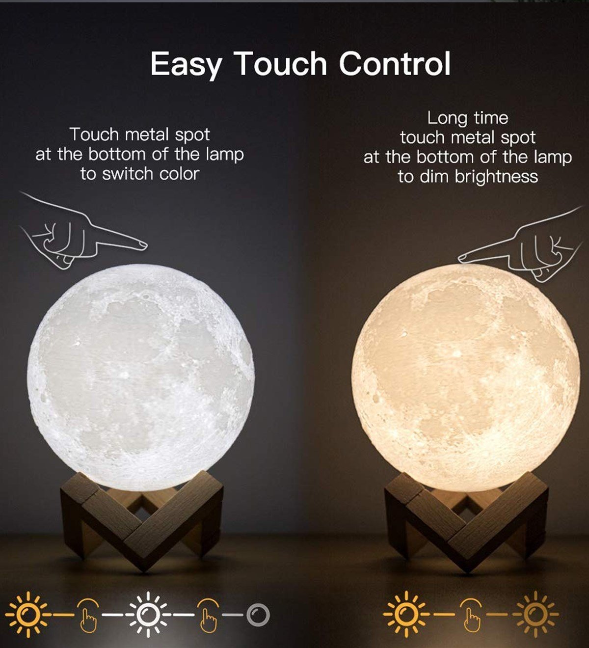 Standlı 3D Moon LambaGiftmodagm--1313