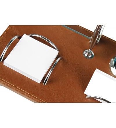 Taba Renk Deri Ofis Masa Üstü İsimlik Seti