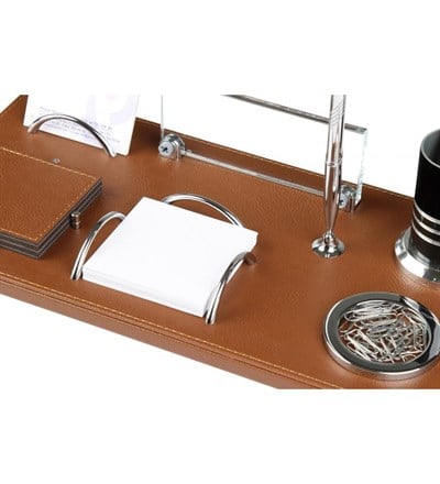 Taba Renk Deri Vip Ofis Masa Üstü İsimlik Seti