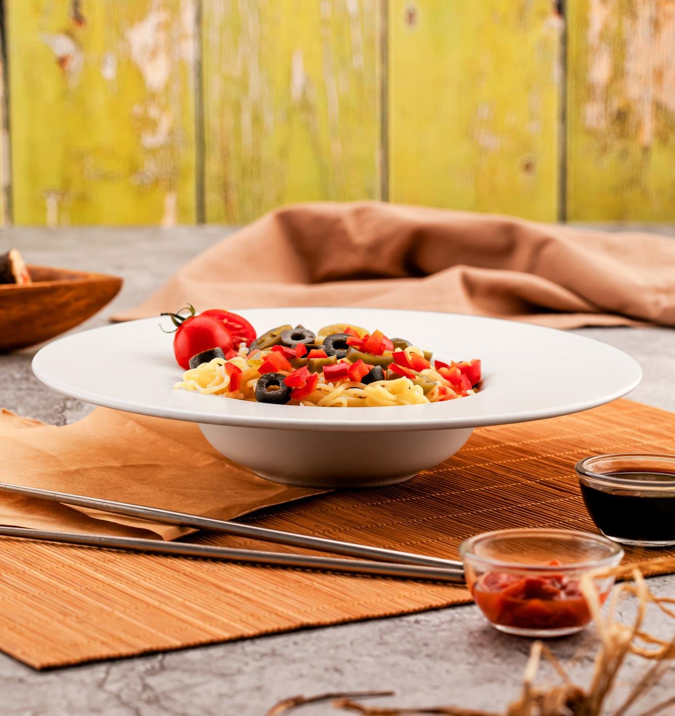 Metal Chopstick Ve Noodle Makarna Tabağı SetgiftmodaGmtbk000003