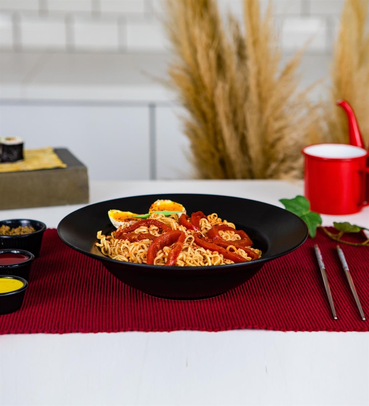 Renkli Öğrenme Aparatlı Chopstick Ve Noodle Makarna Tabağı SetgiftmodaGmtbk000001