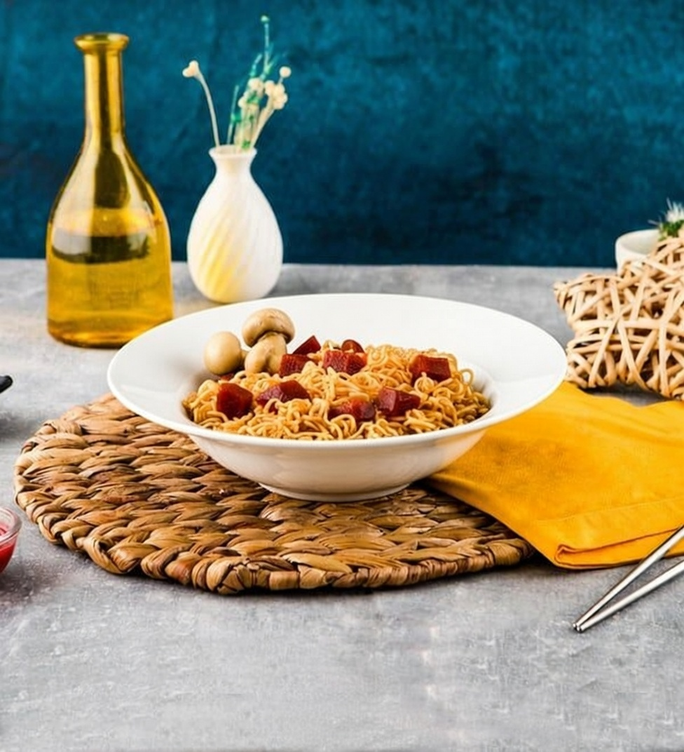 Ahşap Chopstick Ve Noodle Makarna Tabağı SetgiftmodaGmtbk000002