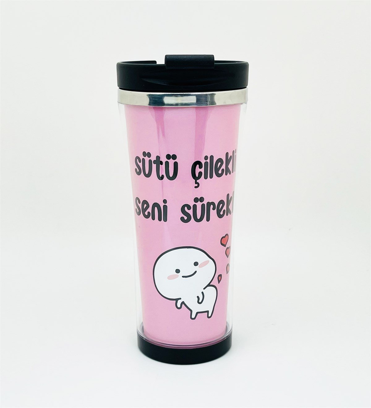 Sütü Çilekli Tasarımlı 400 Ml Kağıt TermosgiftmodaGmmg100116	