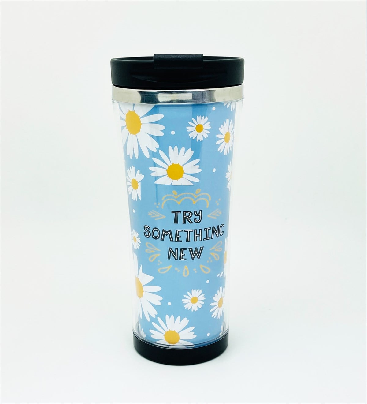 Mavi Papatya Tasarımlı 400 Ml Kağıt TermosgiftmodaGmmg100124