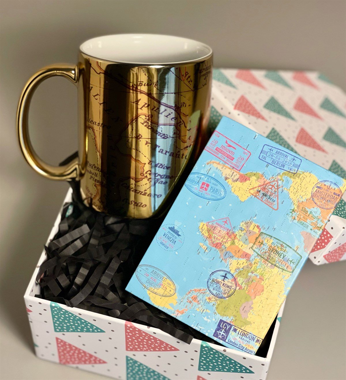 Travel Tasarımlı Gold Mini Hediye SetiGiftmodaGmhs100273