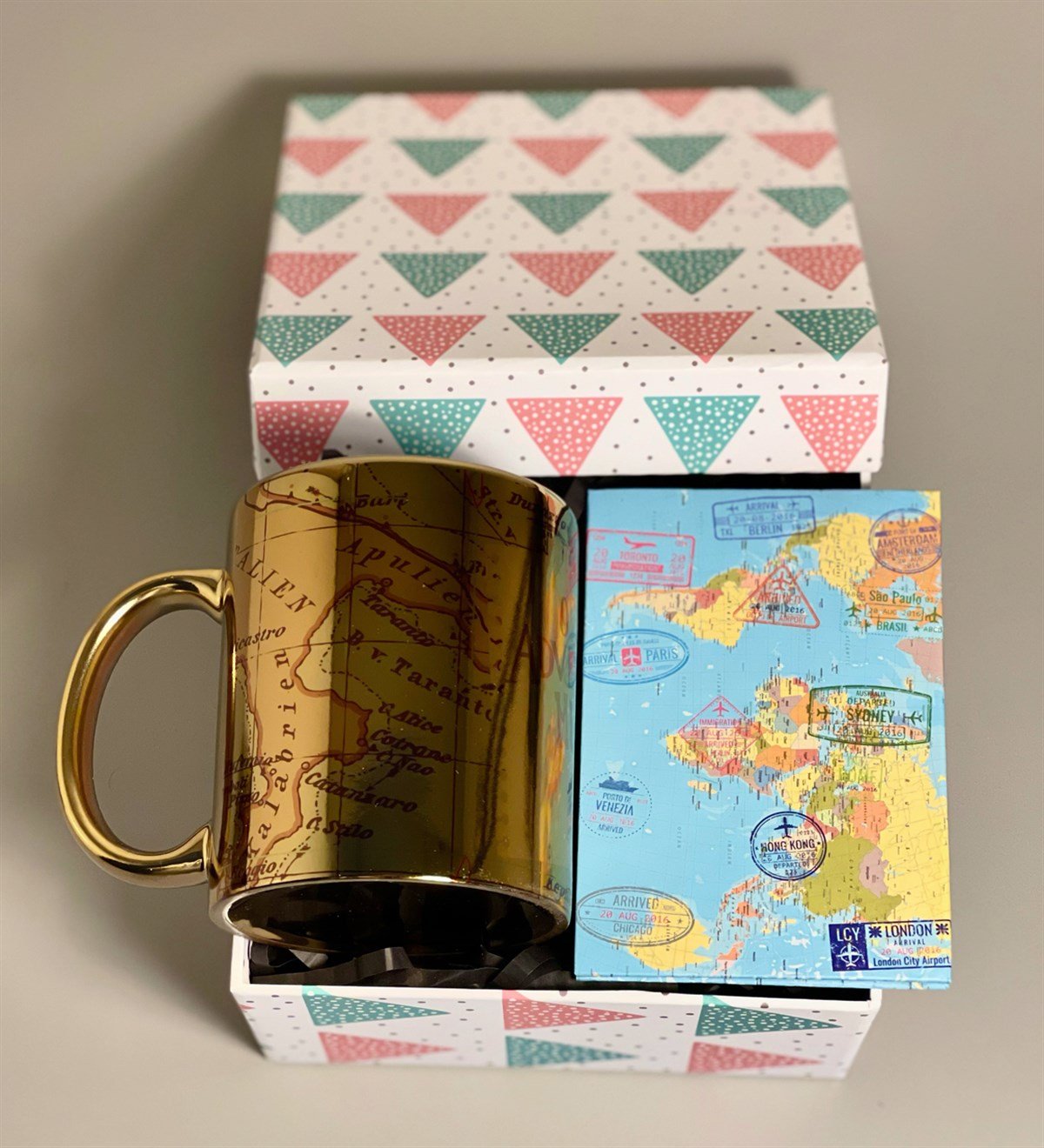Travel Tasarımlı Gold Mini Hediye SetiGiftmodaGmhs100273