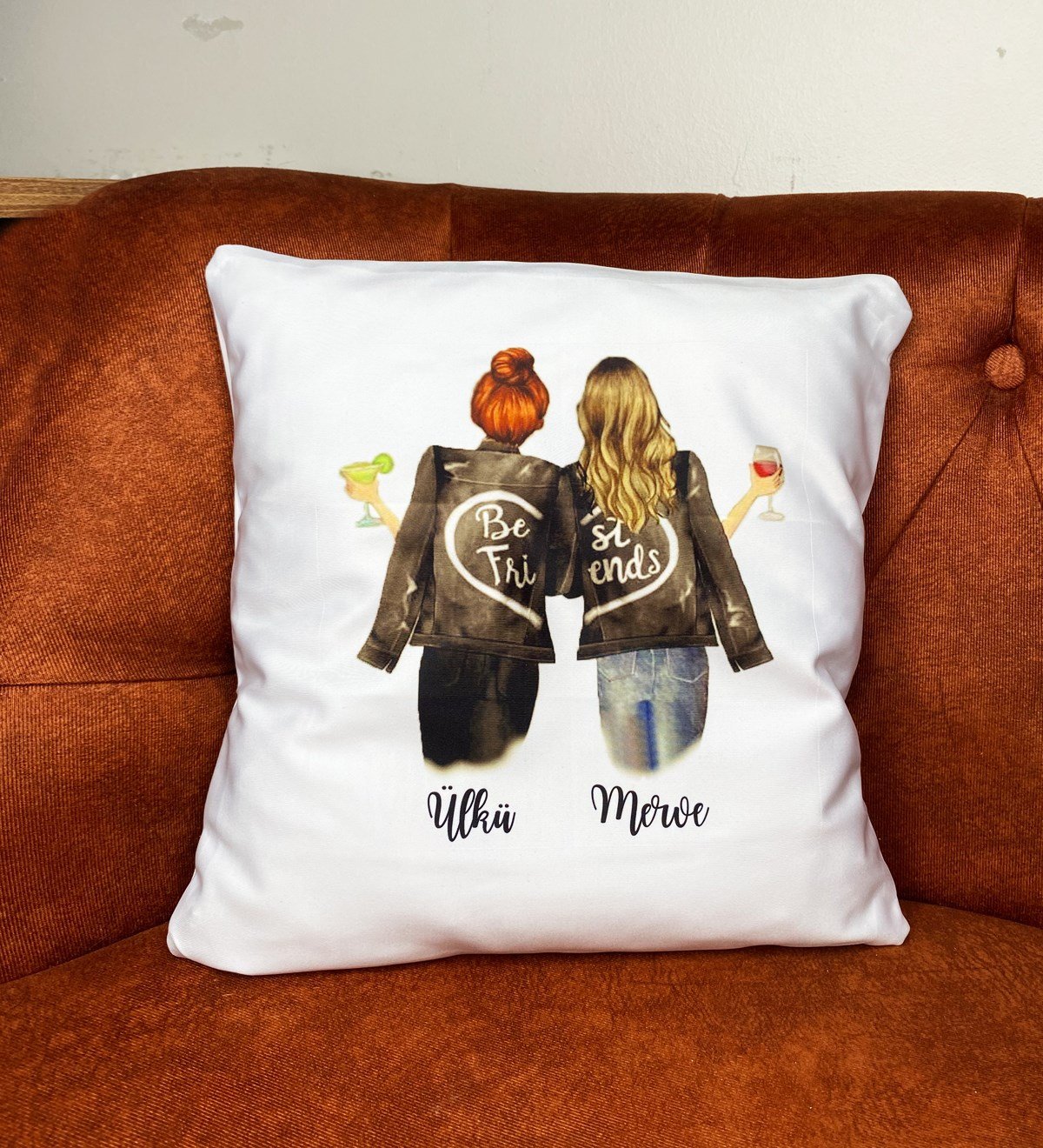 Kişiye Özel Best Friends Tasarımlı YastıkgiftmodaGmy100018