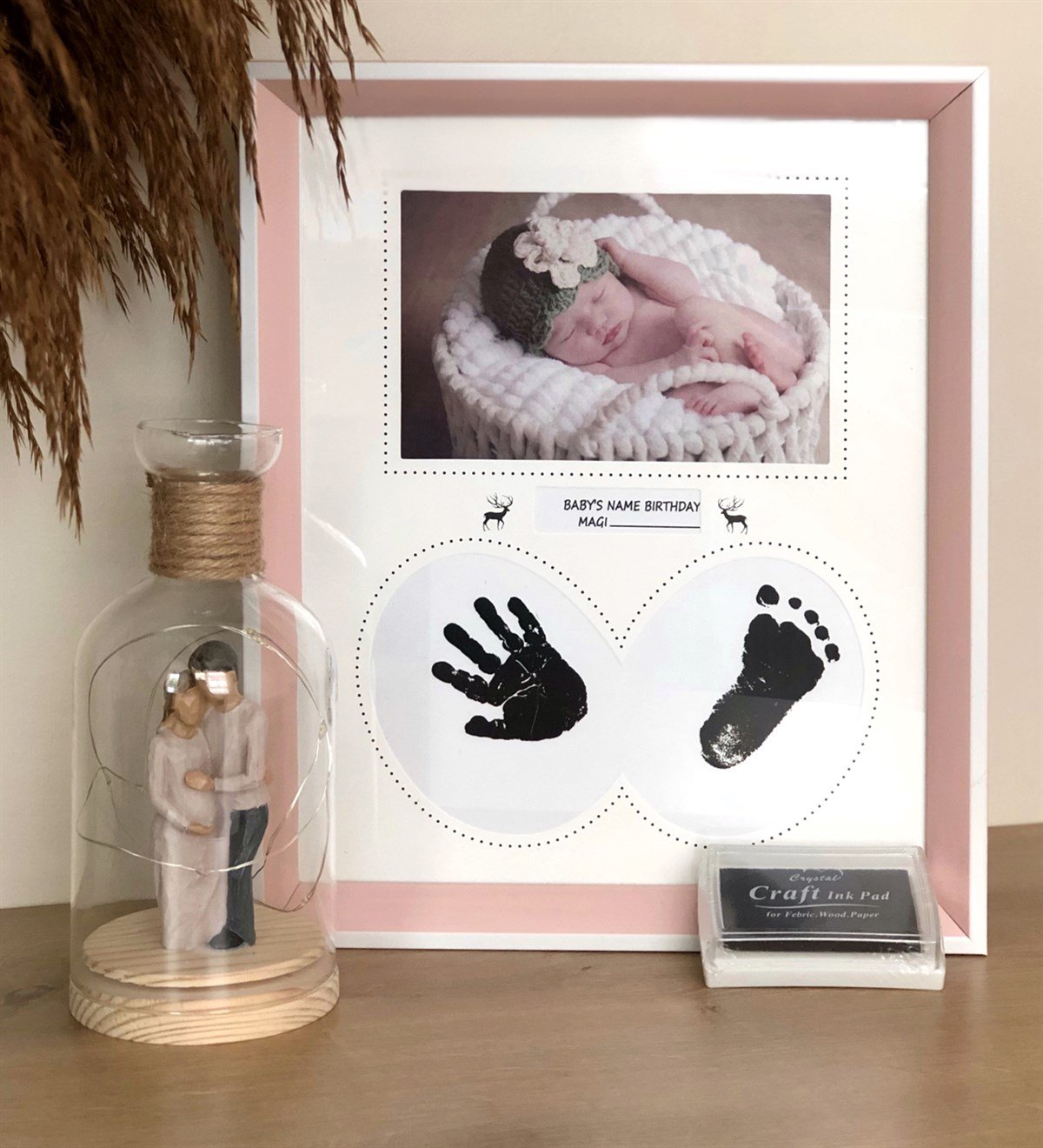 Yeni Doğan Bebek Çerçeve Ve Işıklı Biblo SetGiftmodagm-2111-GM-2532-Set