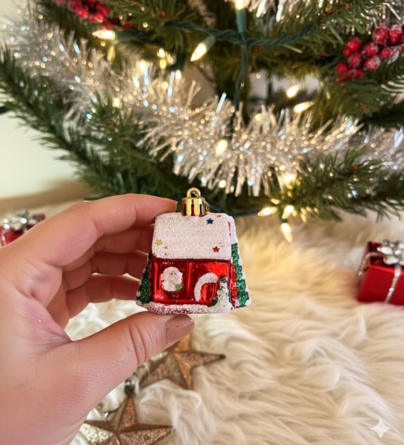 Yılbaşı Kar Evi Şeklinde Ağaç Süsü – 4 AdetgiftmodaBM-1764	