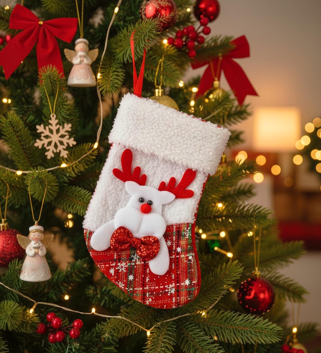 Yılbaşı Desenli Orta Boy Çorap Yılbaşı SüsügiftmodaBM-1739	