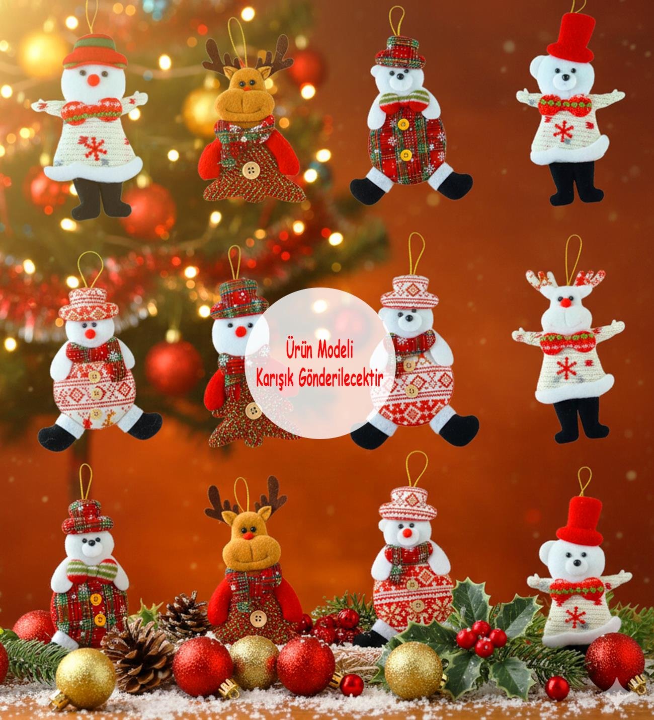 Yılbaşı Temalı Kardan Adam Ağaç SüsügiftmodaBM-1741	