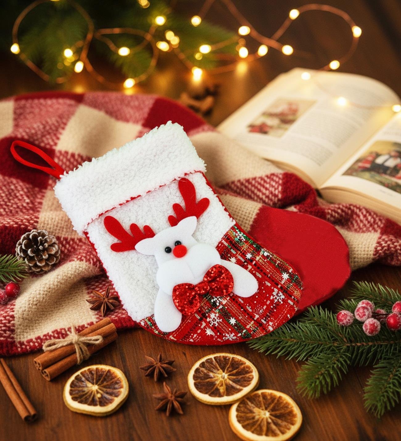 Yılbaşı Desenli Orta Boy Çorap Yılbaşı SüsügiftmodaBM-1739	