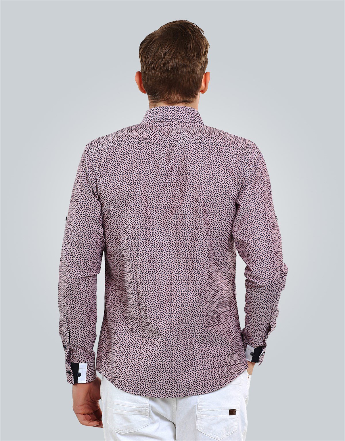SLIM FIT LONG SLV OLD   GÖMLEK SLIM FIT PRINTED - SIMPLE