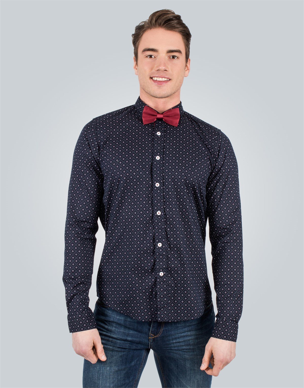 SLIM FIT LONG SLV ZARIBOR   GÖMLEK SLIM FIT PRINTED - SIMPLE