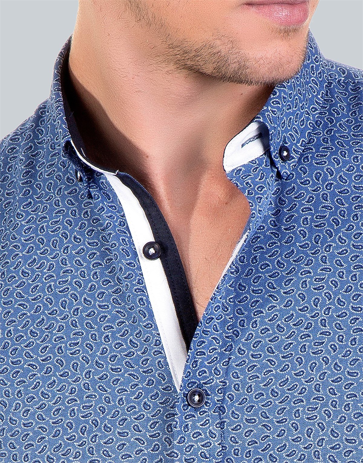 SLIM FIT LONG SLV OLD   GÖMLEK SLIM FIT PRINTED - SIMPLE