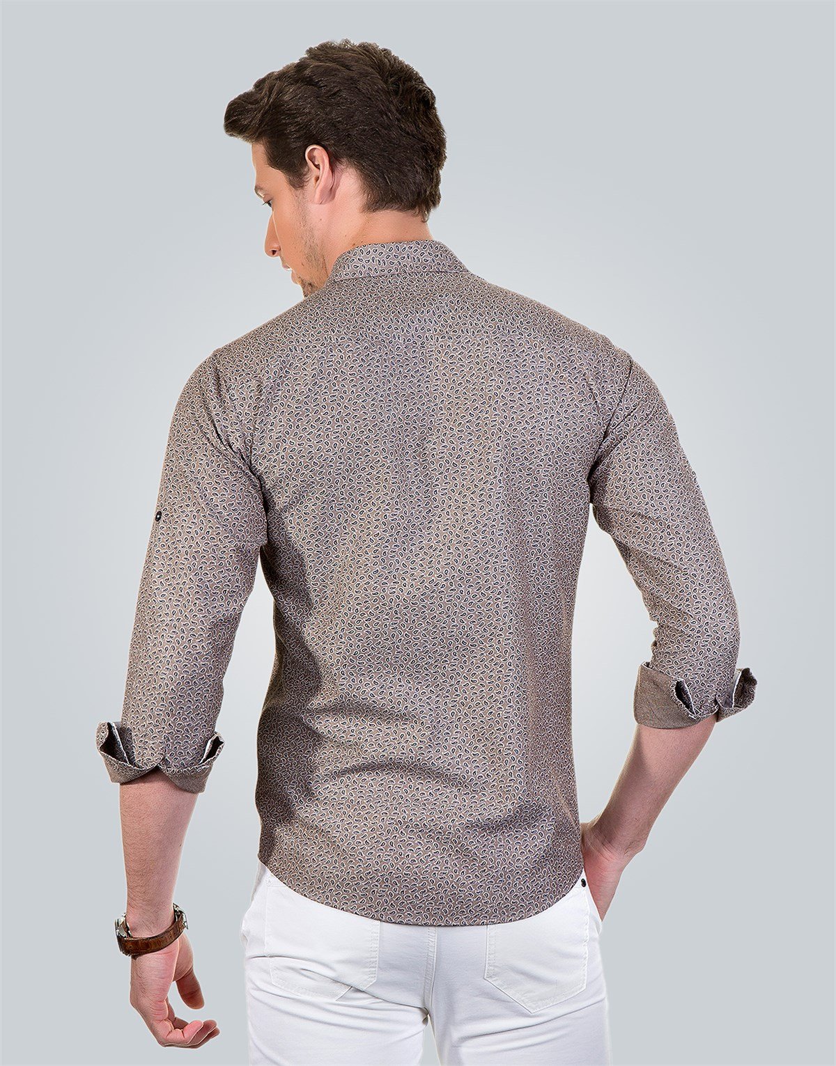 SLIM FIT LONG SLV OLD   GÖMLEK SLIM FIT PRINTED - SIMPLE