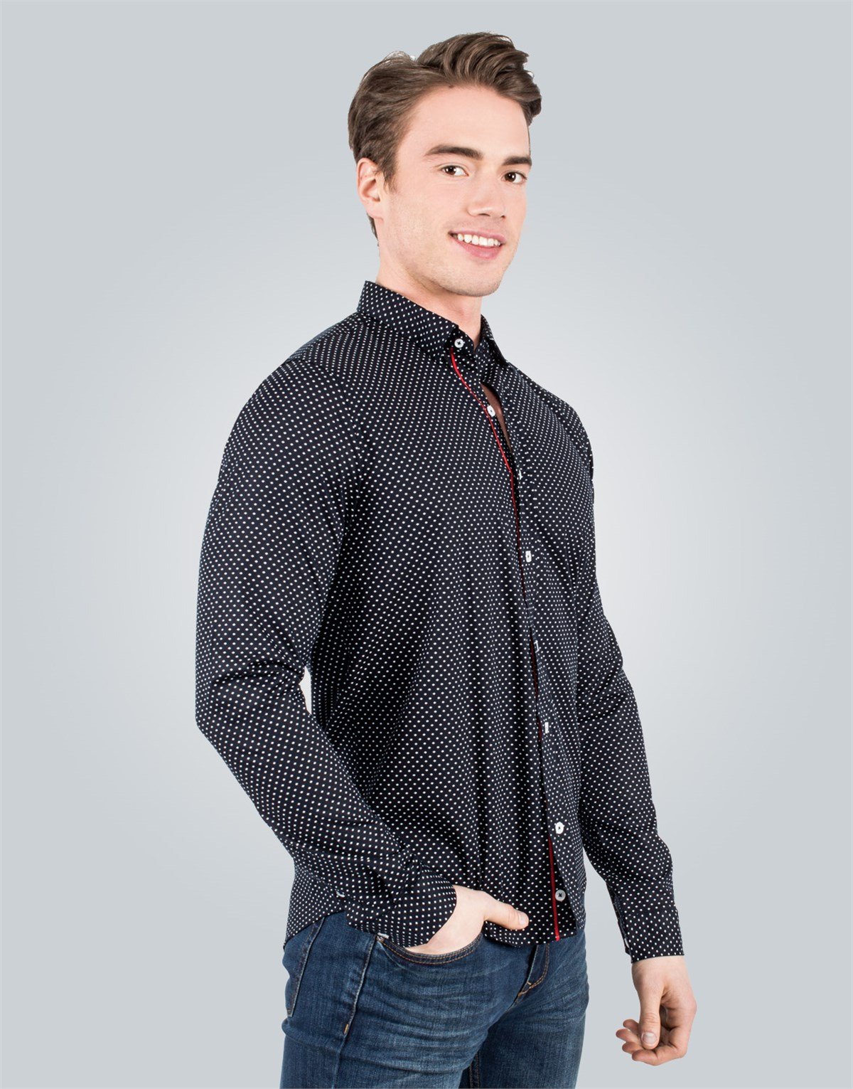 SLIM FIT LONG SLV ZARIBOR   GÖMLEK SLIM FIT PRINTED - SIMPLE