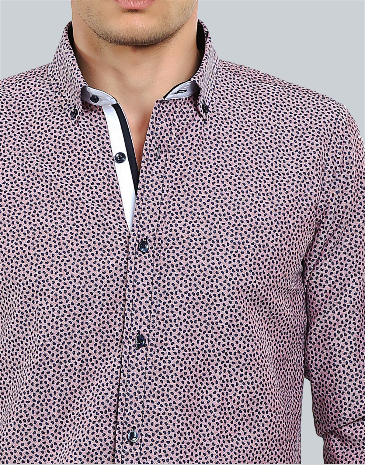 SLIM FIT LONG SLV OLD   GÖMLEK SLIM FIT PRINTED - SIMPLE