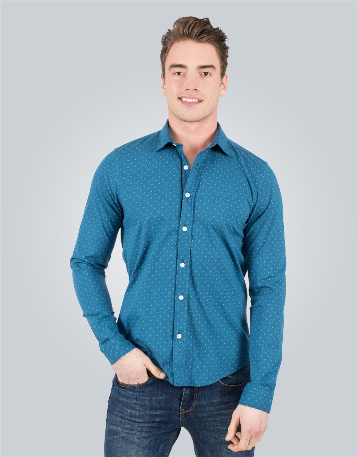 SLIM FIT LONG SLV ZARIBOR   GÖMLEK SLIM FIT PRINTED - SIMPLE