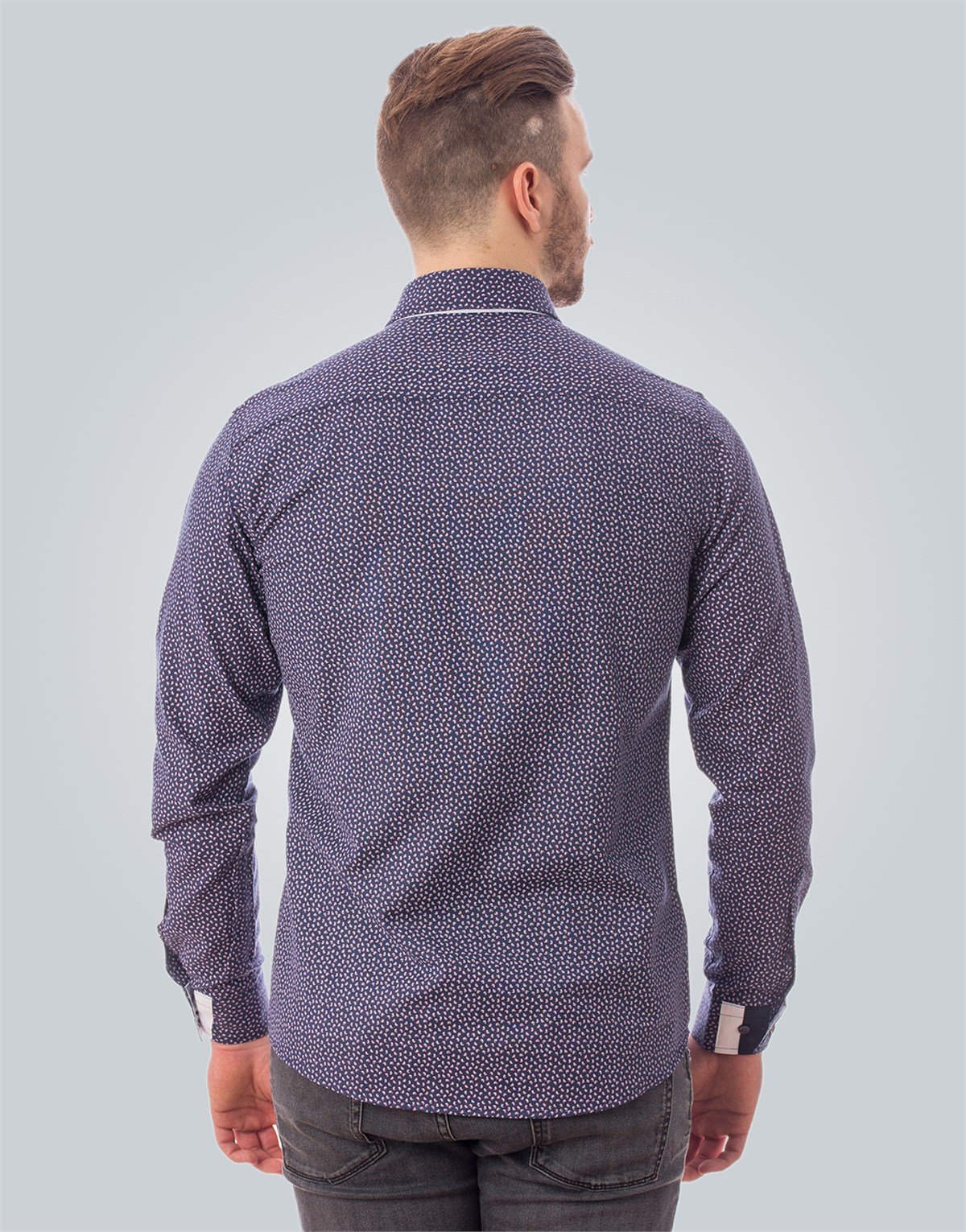 SLIM FIT LONG SLV OLD   GÖMLEK SLIM FIT PRINTED - SIMPLE
