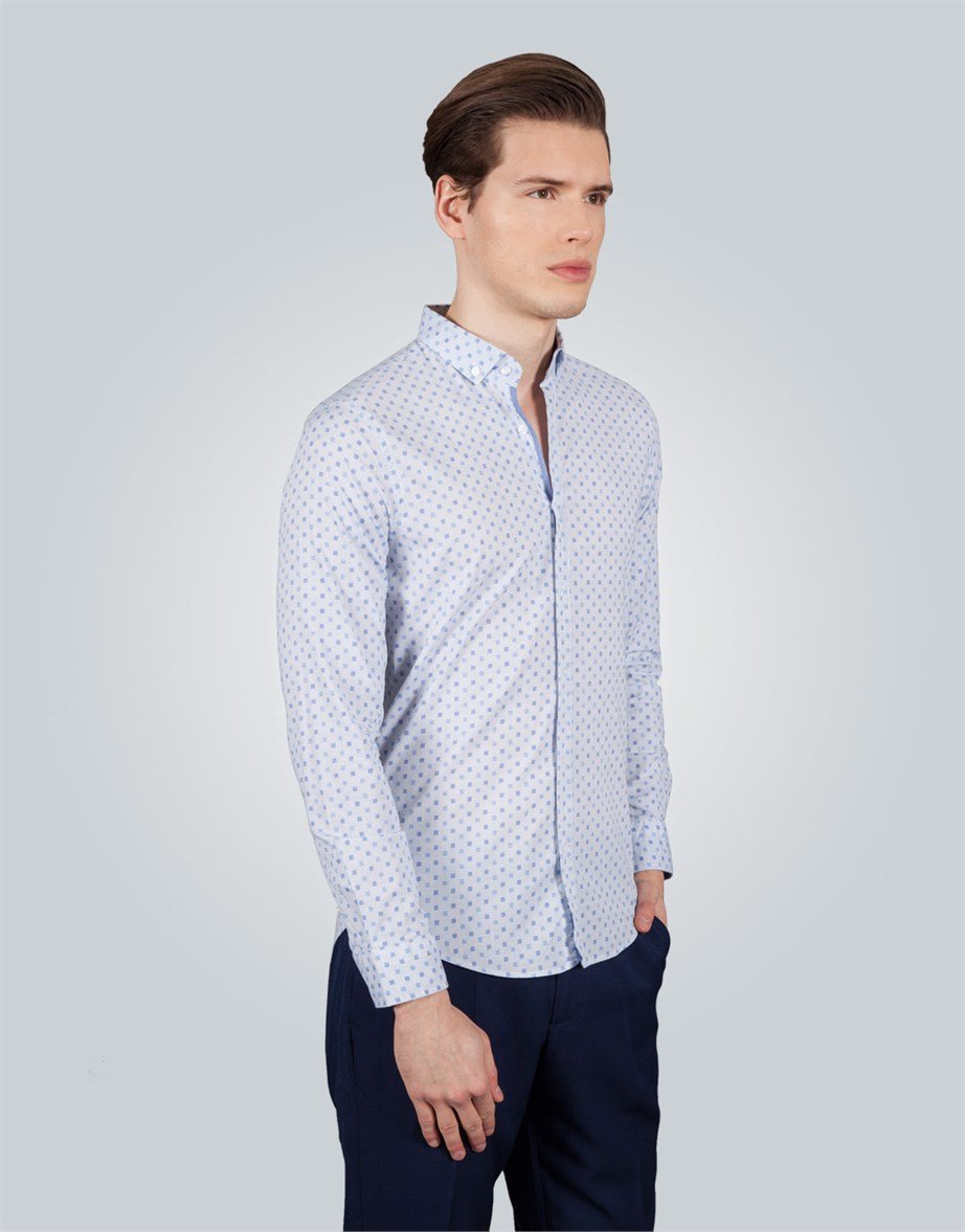 SLIM FIT LONG SLV ZOHAR   GÖMLEK SLIM FIT PRINTED - SIMPLE