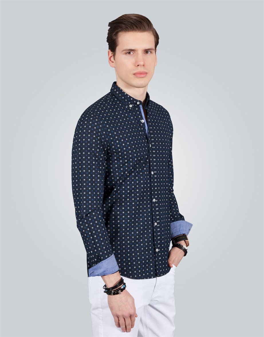 SLIM FIT LONG SLV ZOHAR   GÖMLEK SLIM FIT PRINTED - SIMPLE