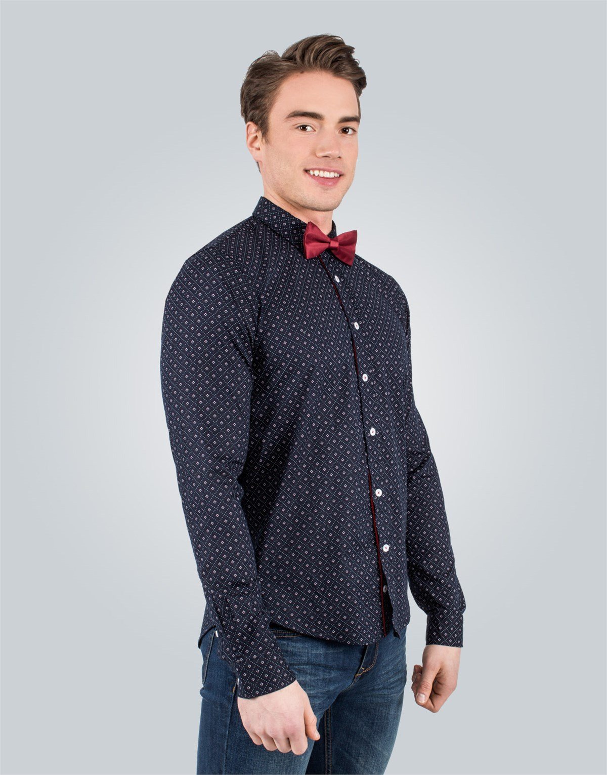 SLIM FIT LONG SLV ZARIBOR   GÖMLEK SLIM FIT PRINTED - SIMPLE
