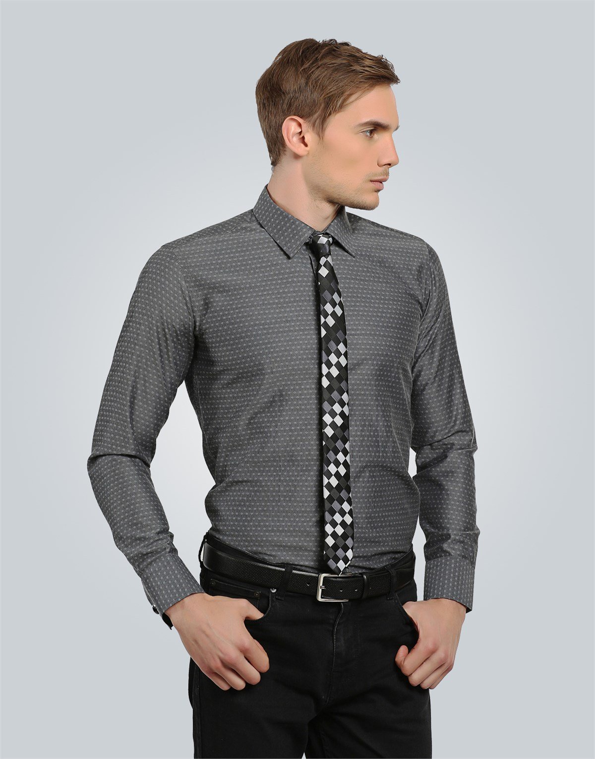 MODERN FIT LONG SLV TEXTURE 60/1   GÖMLEK SLIM FIT FORMAL - TEXTURE